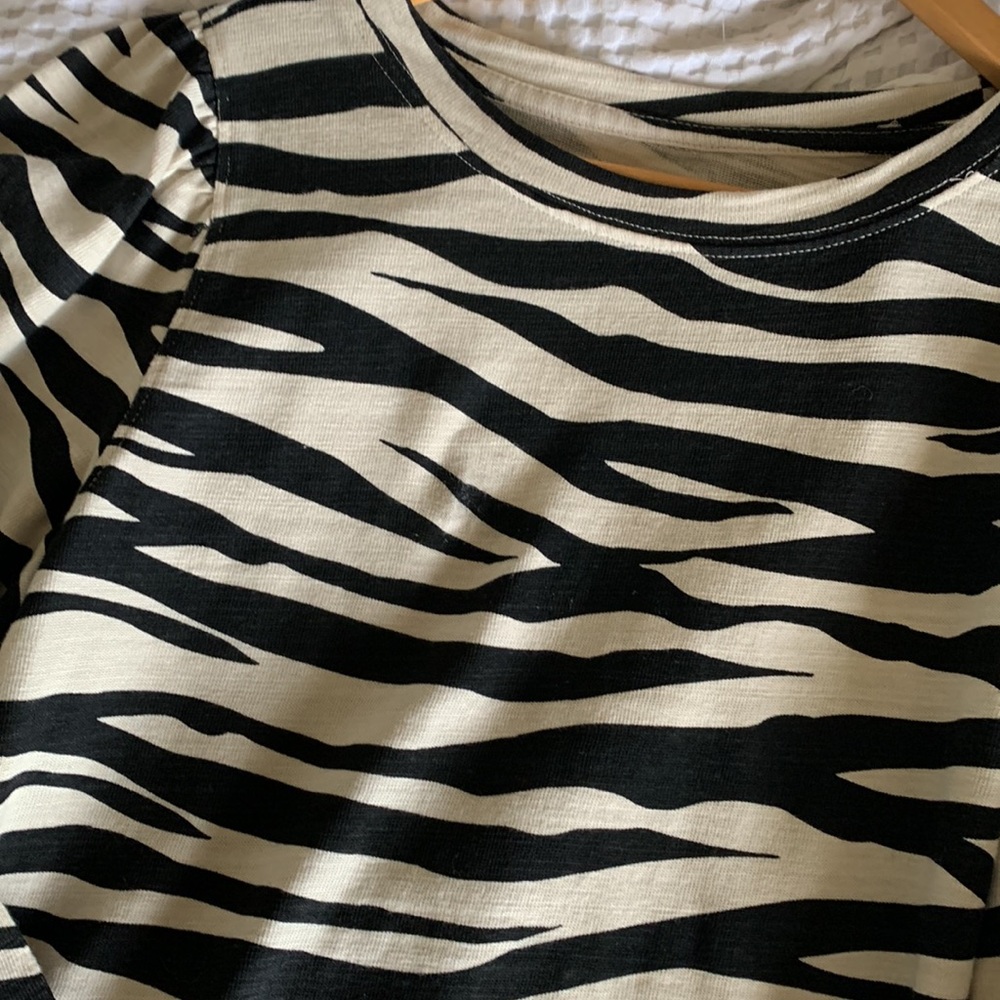 Loft Zebra 🦓 print, puff sleeve sweatshirt - Picture 8 of 10